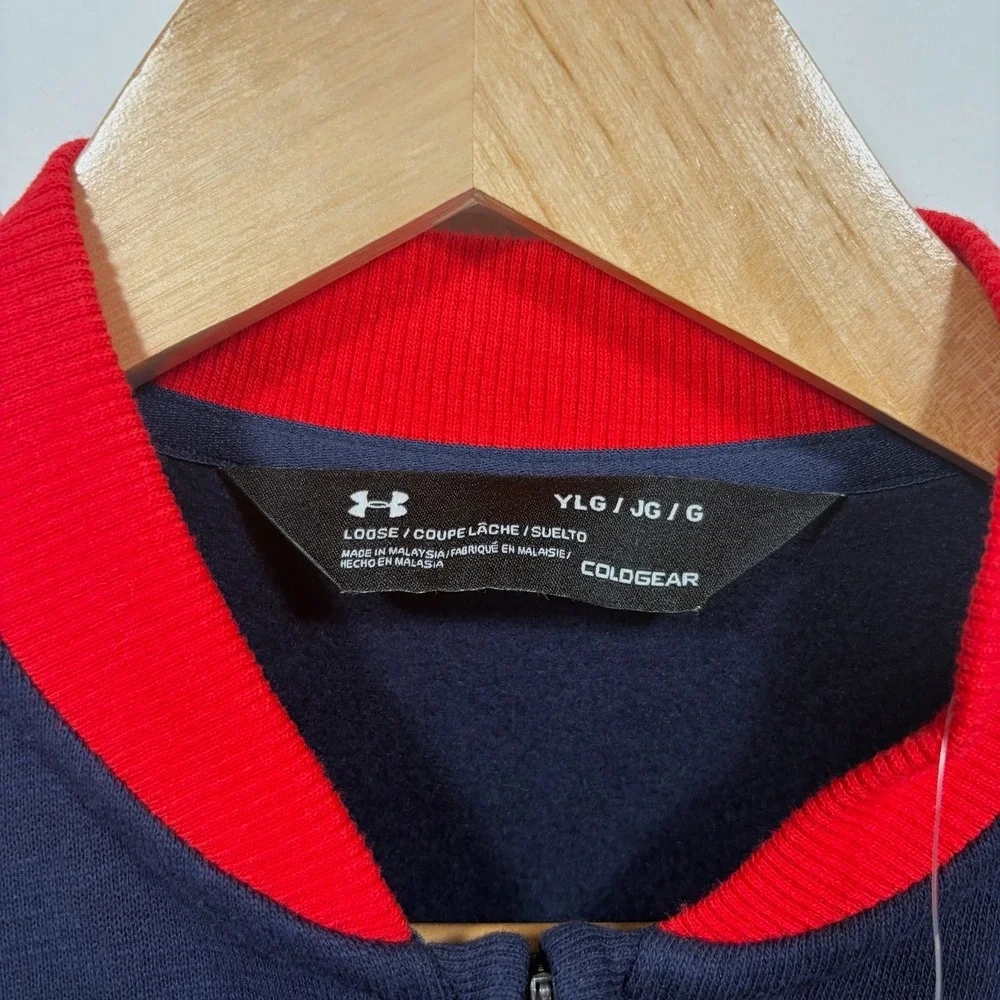 Under Armour Boys' Stars & Stripes Bomber Track Jacket Youth Large Navy Red